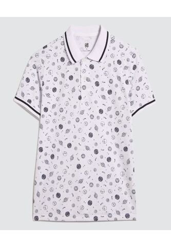 Polo Para Niño Manga Corta Color Blanco Marca Ostu #80110091 Ostu