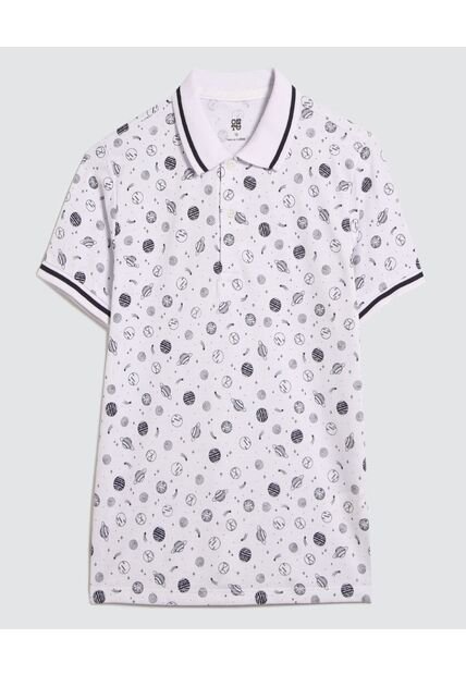 Polo Para Niño Manga Corta Color Blanco Marca Ostu #80110091