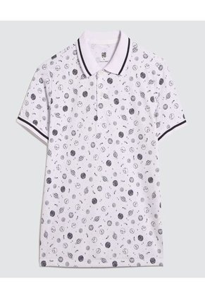 Polo Para Niño Manga Corta Color Blanco Marca Ostu #80110091