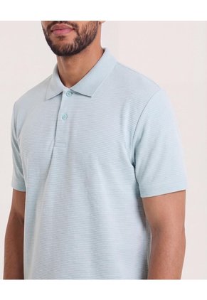 Polo Texturizada  Para Hombre Verde Ostu