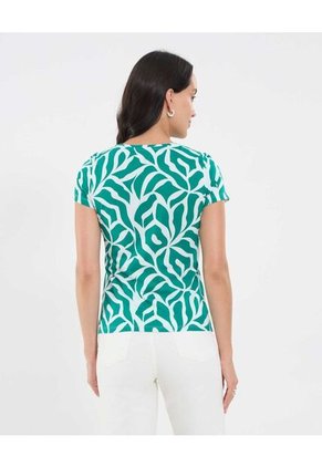Camiseta Para Mujer Manga Corta Cuello Redondo Color Verde Marca Ostu #40092427