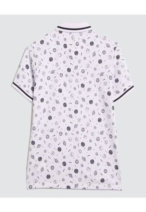 Polo Para Niño Manga Corta Color Blanco Marca Ostu #80110091