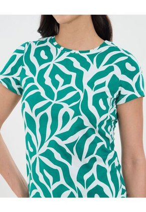 Camiseta Para Mujer Manga Corta Cuello Redondo Color Verde Marca Ostu #40092427