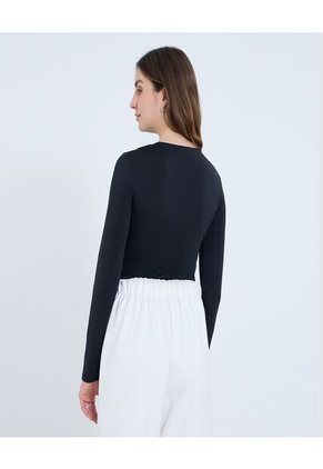 Camiseta Para Mujer Manga Larga Moda Color Negro Marca Ostu #40092412