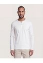 Camiseta  Para Hombre Manga Larga Cuello Henley Color Crema Marca Ostu #60091569 de Ostu