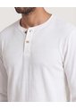 Camiseta  Para Hombre Manga Larga Cuello Henley Color Crema Marca Ostu #60091569 de Ostu