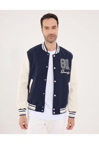 Chaqueta Para Hombre Bomber Color Azul Marca Ostu #60080176 Ostu