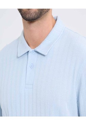 Polo Para Hombre Cuello Maquina Sin Bolsillo Color Azul Marca Ostu #60110737