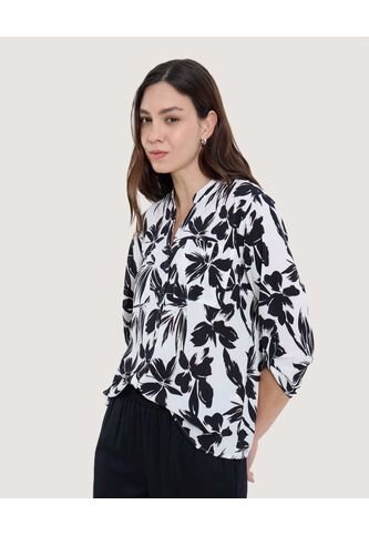 Blusa Para Mujer Manga 3/4 Color Negro Marca Ostu #40121100 Ostu