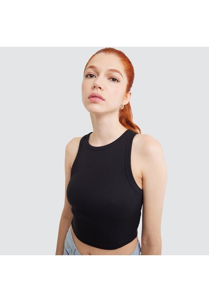 Crop Top Para Mujer Manga Sisa Color Negro Marca Ostu #40091498
