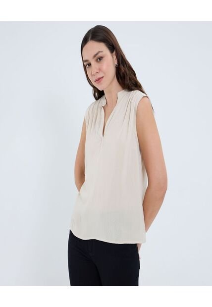 Blusa Para Mujer Manga Sisa Color Marfil Marca Ostu #40121147