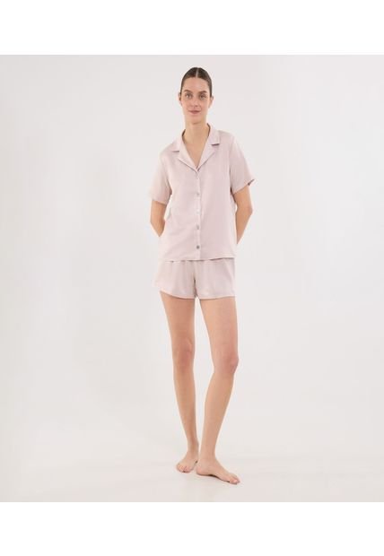 Pijama Para Mujer M/C P/C Color Beige Marca Ostu #40040414