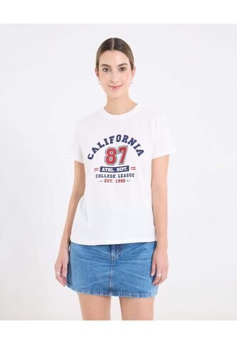 Camiseta  Para Mujer Manga Corta Cuello Redondo Color Crema Marca Ostu #40092706 Ostu