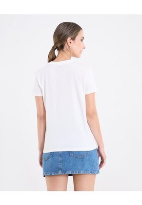 Camiseta  Para Mujer Manga Corta Cuello Redondo Color Crema Marca Ostu #40092706