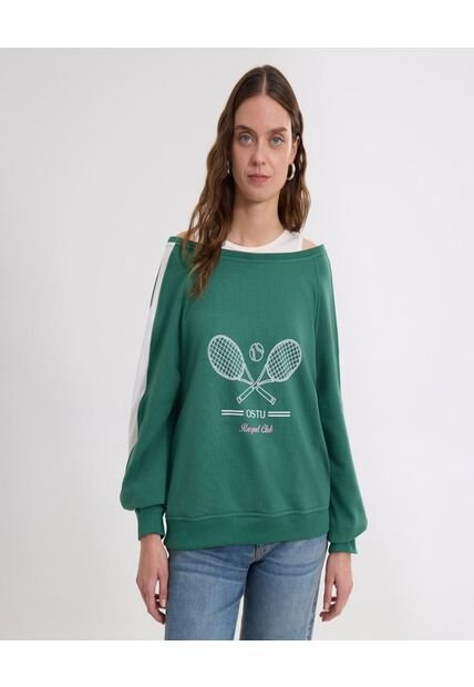 Buzo Para Mujer Cuello Redondo Color Verde Marca Ostu #40060451