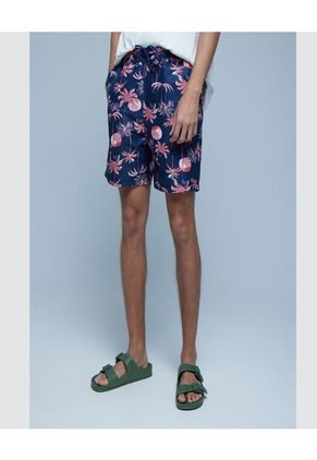 Ropa De Playa Para Hombre Pantaloneta De Baño Corta Color Azul Marca Ostu #60270032