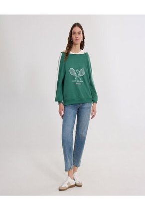 Buzo Para Mujer Cuello Redondo Color Verde Marca Ostu #40060451