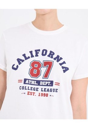 Camiseta  Para Mujer Manga Corta Cuello Redondo Color Crema Marca Ostu #40092706