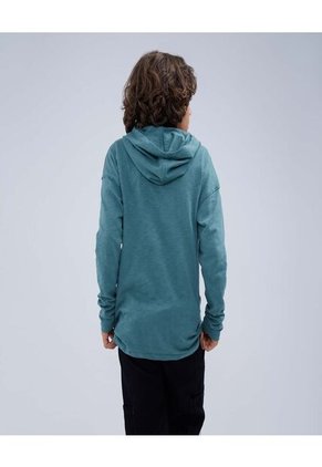 Buzo Para Niño Hoodie Color Verde  Marca Ostu #80060122