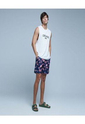 Ropa De Playa Para Hombre Pantaloneta De Baño Corta Color Azul Marca Ostu #60270032