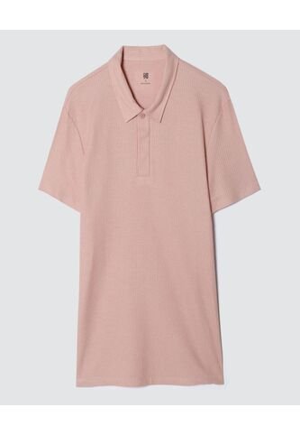 Polo Para Hombre Cuello Maquina Sin Bolsillo Color Rosado  Marca Ostu #60110600 Ostu