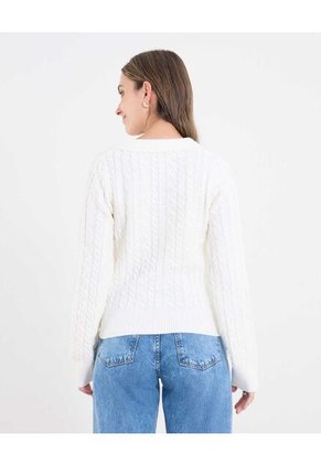 Saco  Para Mujer Cuello Camisero Color Crema Marca Ostu #40330095