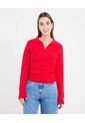 Saco  Para Mujer Cuello Camisero Color Rojo Marca Ostu #40330095 de Ostu