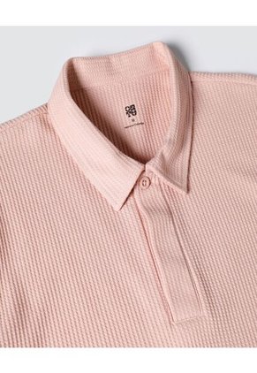 Polo Para Hombre Cuello Maquina Sin Bolsillo Color Rosado  Marca Ostu #60110600