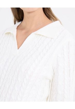 Saco  Para Mujer Cuello Camisero Color Crema Marca Ostu #40330095