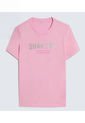 Camiseta Para Niña Manga Corta Cuello Redondo Color Rosa Marca Ostu #90090306 de Ostu