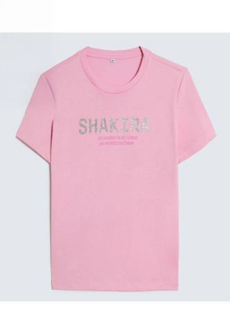 Camiseta Para Niña Manga Corta Cuello Redondo Color Rosa Marca Ostu #90090306 Ostu