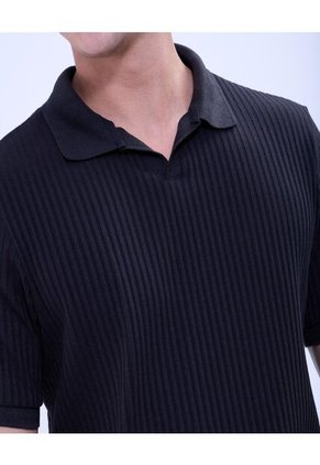 Polo Para Hombre Cuello Tejido Sin Bolsillo Color Negro Marca Ostu #60110724