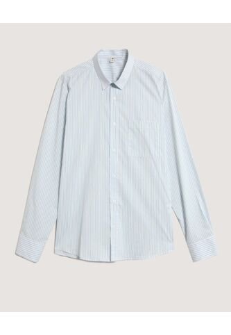 Camisa  Para Hombre Manga Larga Con Bolsillo Cuello Casual M Color Azul Marca Ostu #60010875 Ostu