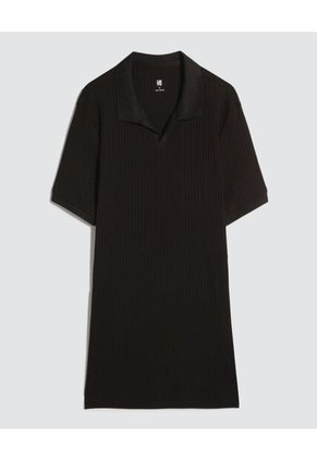 Polo Para Hombre Cuello Tejido Sin Bolsillo Color Negro Marca Ostu #60110724