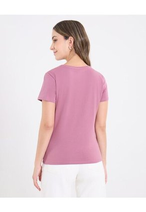 Camiseta  Para Mujer Manga Corta Cuello Redondo Color Morado Marca Ostu #40092673