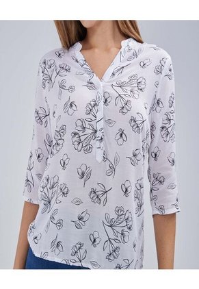 Blusa Para Mujer Manga 3/4 Color Blanco Marca Ostu #40120986