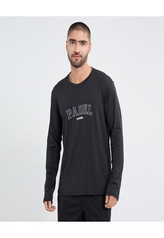 Camiseta Para Hombre Manga Larga Cuello Redondo Color Negro Marca Ostu #60091639 Ostu