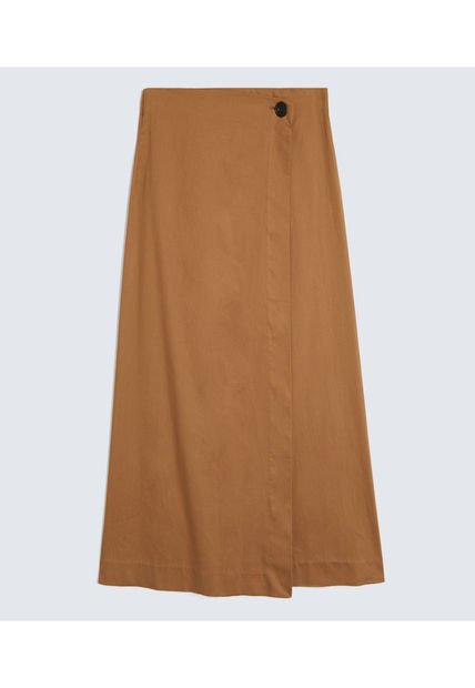 Falda Para Mujer Largo Color Camel Marca Ostu #40140151