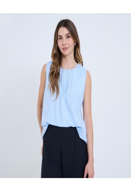 Blusa Para Mujer Manga Sisa Color Azul Marca Ostu #40121133