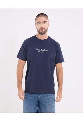 Camiseta  Para Hombre Manga Corta Cuello Redondo Color Azul Marca Ostu #60091790