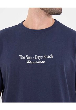 Camiseta  Para Hombre Manga Corta Cuello Redondo Color Azul Marca Ostu #60091790