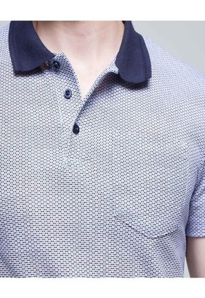 Polo Para Hombre Cuello Tejido Con Bolsillo Color Azul  Marca Ostu #60110675