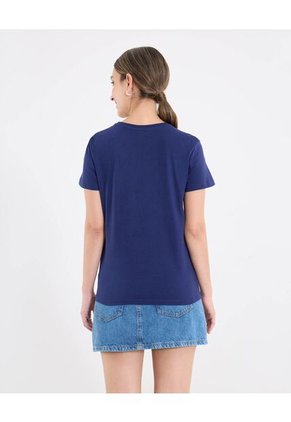 Camiseta  Para Mujer Manga Corta Cuello Redondo Color Azul Marca Ostu #40092705