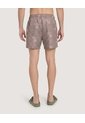 Pantaloneta De Baño Estampada  Para Hombre Café Ostu de Ostu
