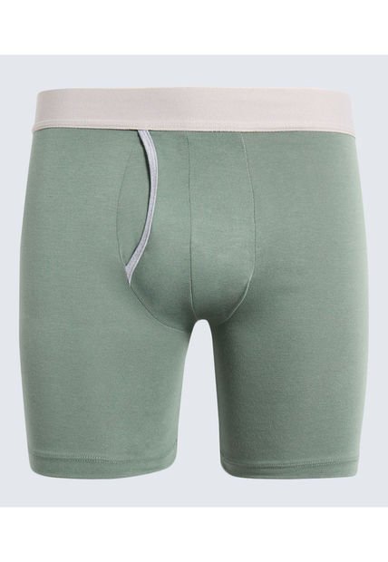 Boxer Para Hombre Bragueta Medio Algodón Color Verde  Marca Ostu #60000479