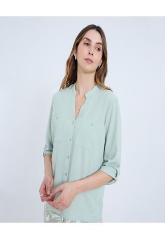 Blusa Para Mujer Manga 3/4 Color Verde Marca Ostu #40121097 Ostu