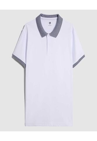 Polo Para Hombre Cuello Tejido Sin Bolsillo Color Blanco Marca Ostu #60110721 Ostu