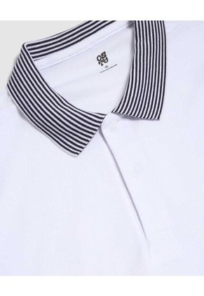 Polo Para Hombre Cuello Tejido Sin Bolsillo Color Blanco Marca Ostu #60110721