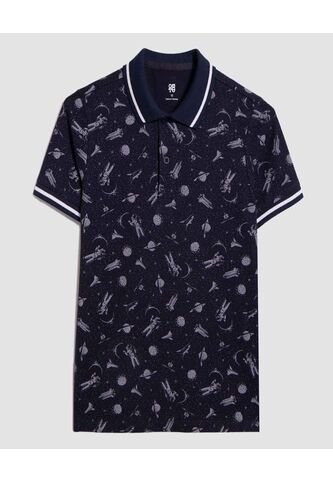 Polo Para Niño Manga Corta Color Azul  Marca Ostu #80110092 Ostu