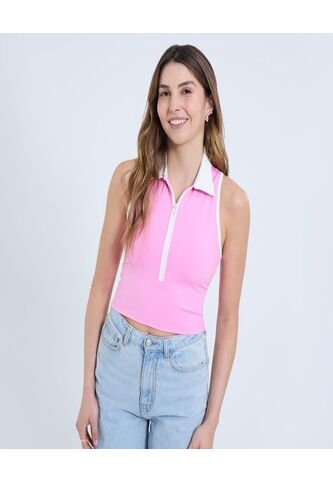 Polo Para Mujer Manga Sisa Color Rosado Marca Ostu #40110169 Ostu
